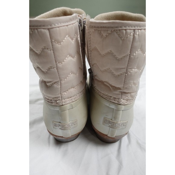 Sperry Saltwater White Pearl Quilted Duck Boots Size 6M US - Picture 4 of 8